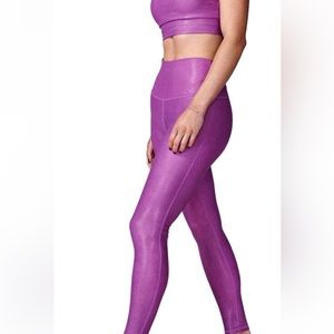 ELECTRIC YOGA ⚡️Magenta Python Embossed Faux Leather Leggings Size: Medium